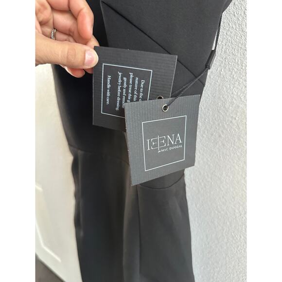 IEENA FOR MAC DUGGAL 26618 Criss Cross Back Halter Neck Dress Black - Picture 4 of 9